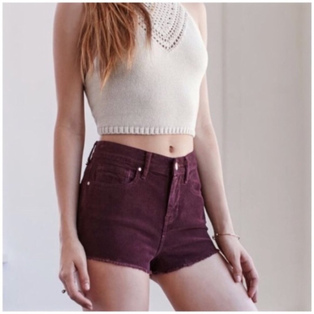 Kendall & Kylie Maroon Corduroy shorts size 25